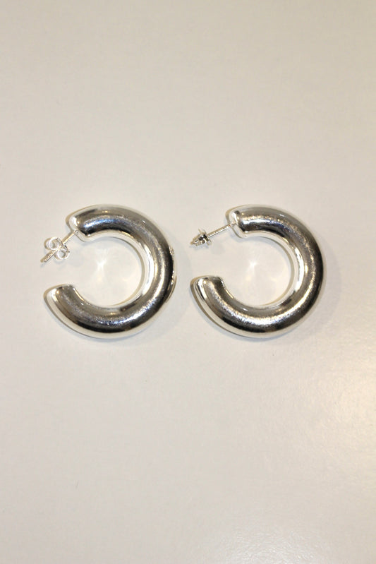 Aro argolla maxi plateada